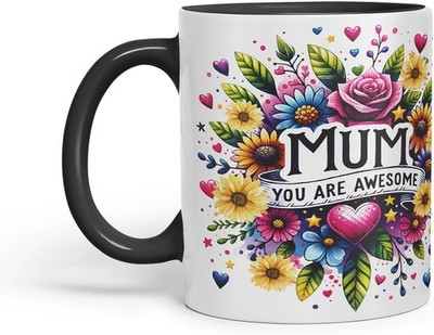 Vixar Mum You are Awesome Floral Becher - Farbige Keramiktasse Tasse Geschenk, 11oz