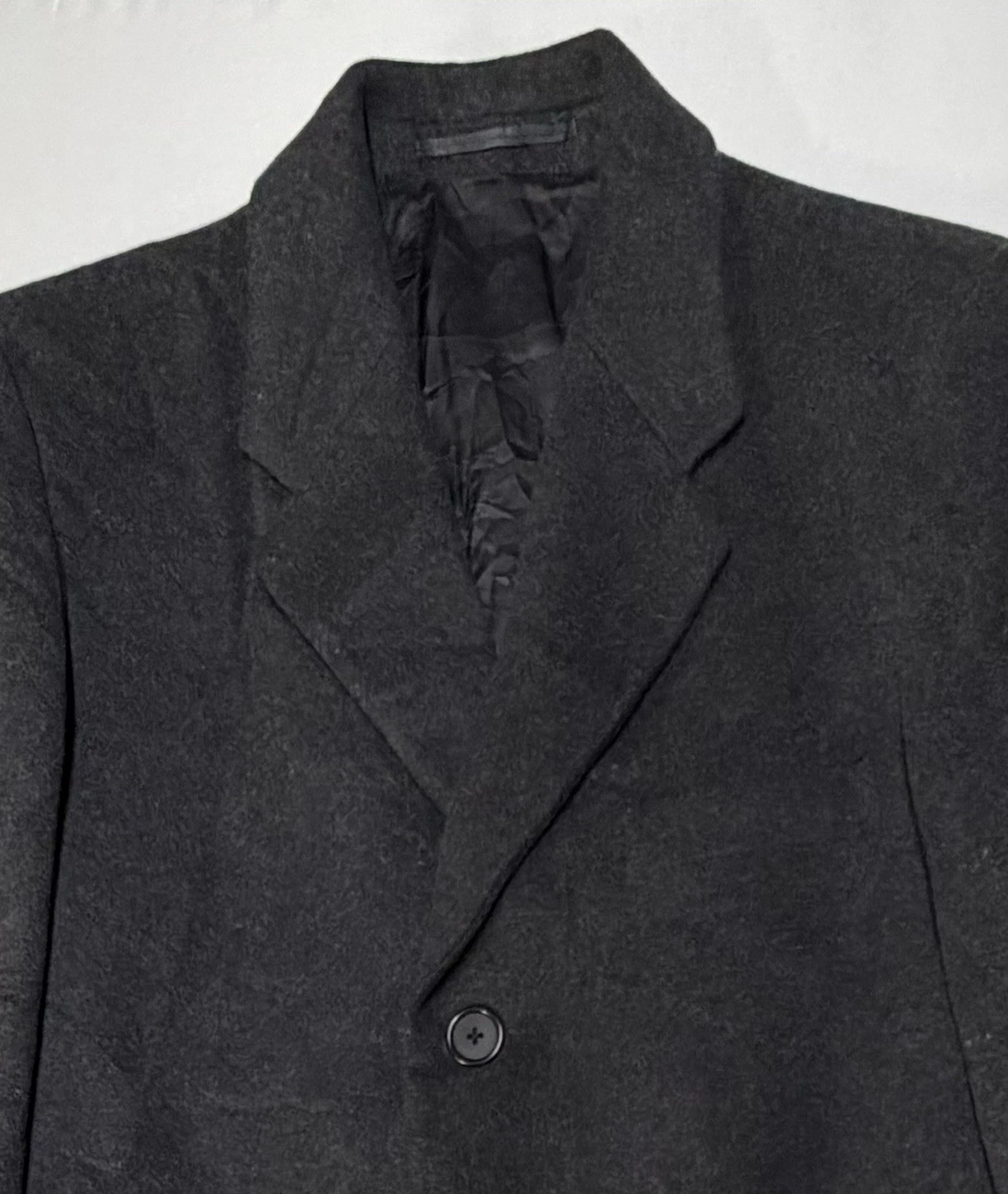Vintage Stafford Executive Single Breast Black Overcoat Sz 38 Cashmere Wool EUC - product detail image 2