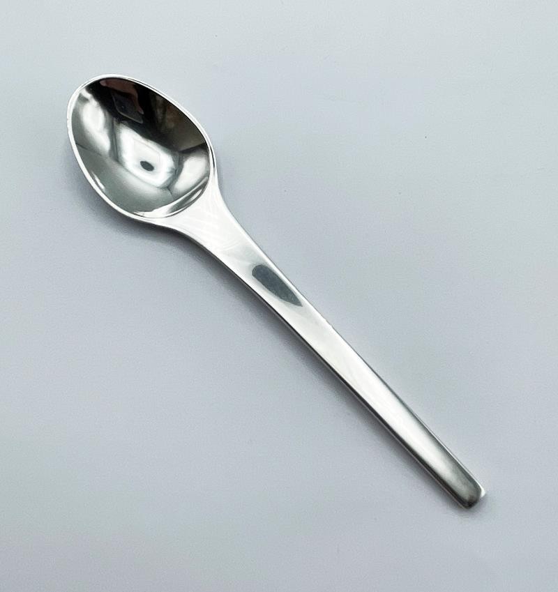 GEORG JENSEN SILVER SPOON BOXED LONDON IMPORT 1971 MODERNIST