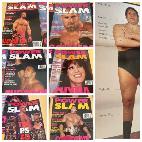 Lotto riviste vintage WWF Power Slam x9 The Rock Shawn Michaels, 1999-2002 - Foto 9 di 10