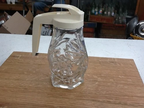Vintage Anchor Hocking Early American Prescut Star of David Syrup Dispenser