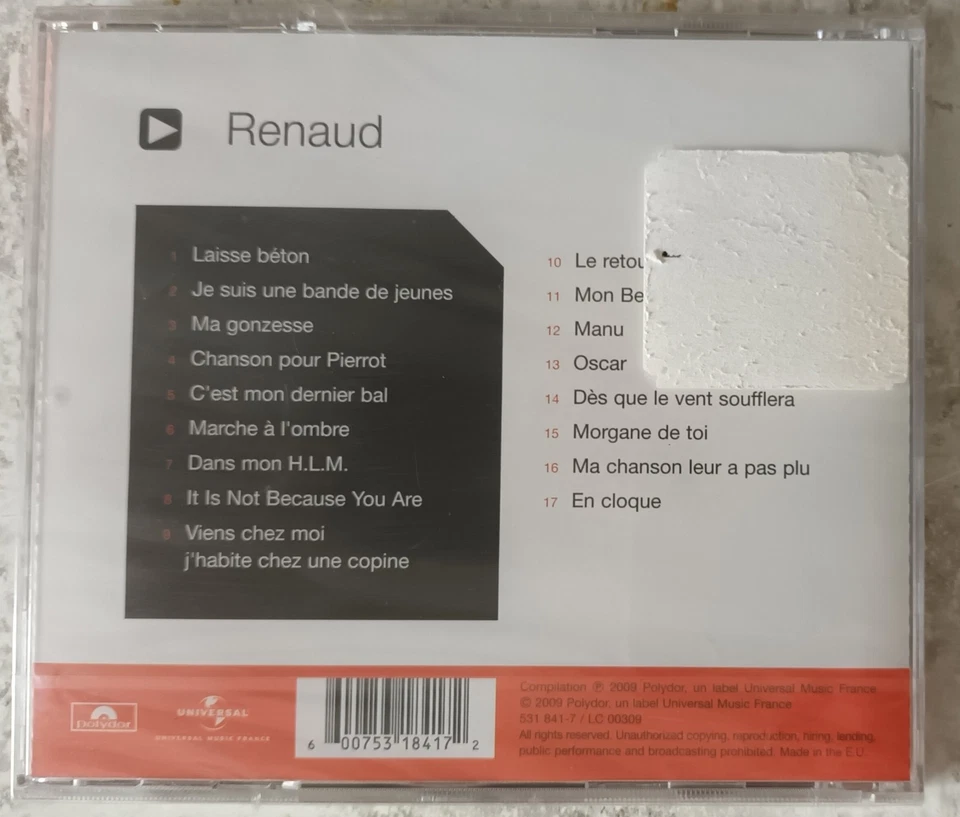 RENAUD - Best of ( Master Série ) - CD NEUF ( 2009 ) - Photo 2/2
