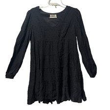 Urban Outfitters Women's Black Flowy Long Sleeve Dress Dotted Size XS