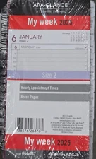 AT-A-GLANCE 2025 Refill Wirebound Pocket Weekly Planner 3 14 x 6 12