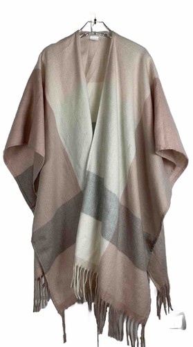 Woolrich Damen Schal Halstuch Fransen OS rose rosa grau kariert Winter Herbst warm weich