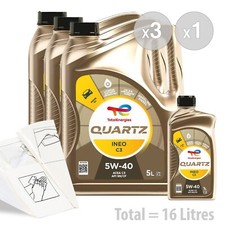 Total Quartz Ineo C3 5w-40 Car Engine Oil Service Kit / Pack 16 LITRES 16L 8.19 per litre