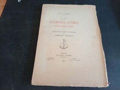 LUIGI CORRADO ÜBER DIE RHYTHMISCHEN ELEMENTE IN DER LATEINISCHEN POESIE JAHR 1907