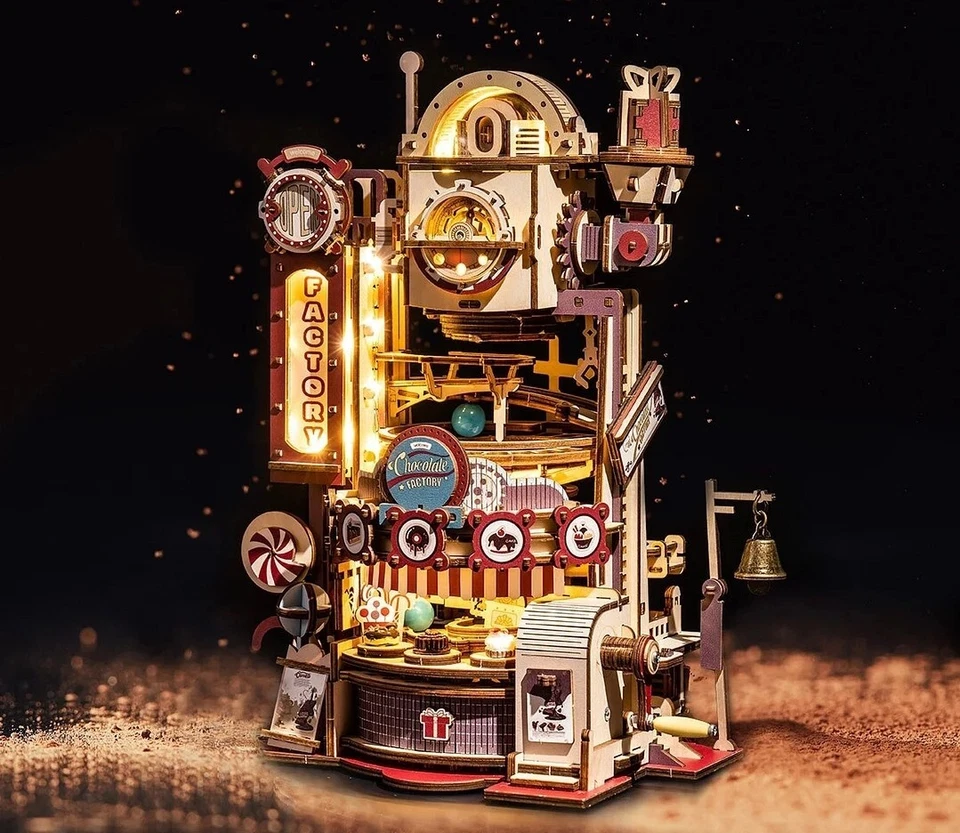 ROKR DIY 巧克力工厂大理石跑 3D 木制拼图全新带盒 — 第 2/4 张图片