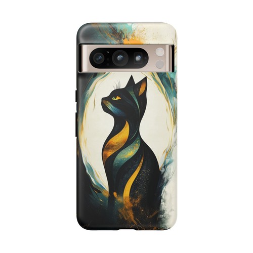 Cat Abstract Yellow Black Phone Case for iPhone, Samsung Galaxy, Pixel - 第 225/240 張圖片