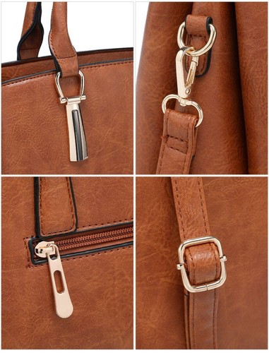 Bolso de Mano Boutique S-Mediano Inteligente Mujer Cuero Sintético Liso Bolso de Hombro - Imagen 4 de 23