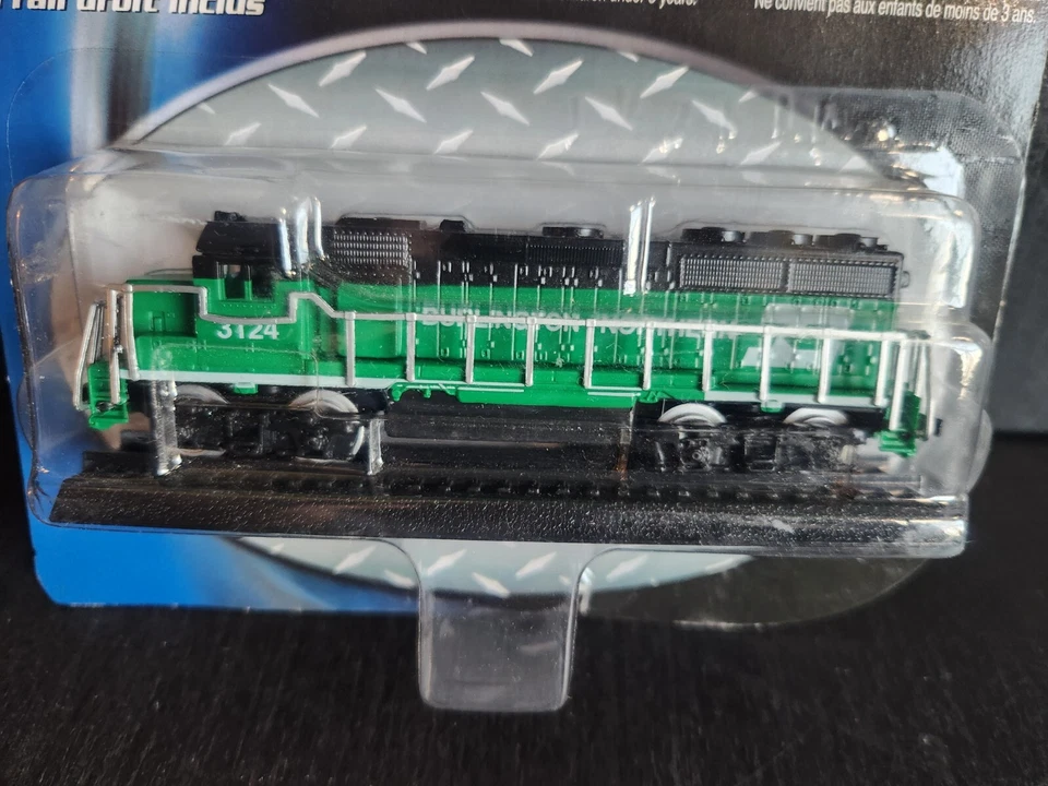 MAISTO ON TRACK DIEACAST МЕТАЛЛИЧЕСКИЙ BURLINGTON СЕВЕРНЫЙ ДВИГАТЕЛЬ ЗЕЛЕНЫЙ ТРУДНО НАЙТИ 2002 НОВЫЙ НЕРАСПАКОВАННЫЙ! - Изображение 2 из 4