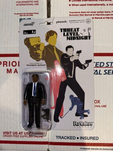 SUPER 7 THREAT LEVEL MIDNIGHT THE OFFICE PRESIDNET JACKSON REACTION FIGURES