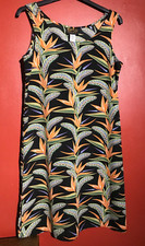 BOB MACKIE WEARABLE ART DRESS, BIRD OF PARADISE FLORAL. SIZE M MADE IN HONG KONG