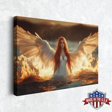 Angel of Fire and Tides Wall Art, Canvas Print for Home Decor, Wall Decor Poster