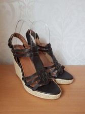 Image of Clarks Boutique SWING AROUND womens brown leather wedge heel sandals BNWOB