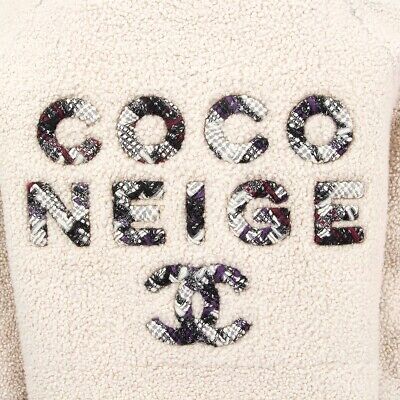 66665 auth CHANEL off-white 2019 COCO NEIGE SHEARLING DUFFLE 66665 auth CHANEL off-white 2019 COCO NEIGE SHEARLING DUFFLE