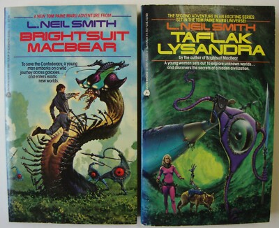 TOM PAINE MARU LOT OF 2 BOOKS L. NEIL SMITH 1988 VINTAGE SCI FI