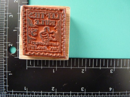 Linkshänder Regel Faux Porto GUMMI BABY BUGGY STOßSTANGE Gummistempel Linkshänder Tag - Bild 2 von 2