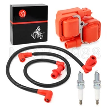 for Polaris Ranger 700 800 Ignition coil & Spark plug & Cap w/ Wire 2005 - 2010