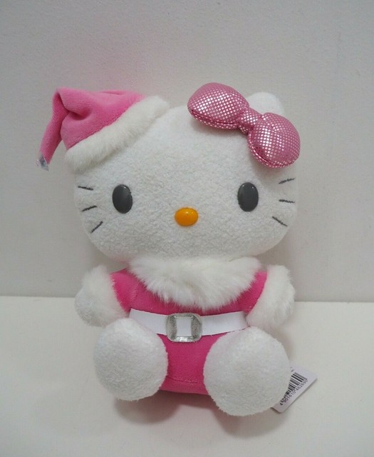 Hello Kitty Pink Santa Christmas Sanrio Smiles 2008 Plush 8" TAG Toy