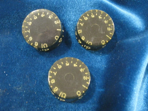 3 Vintage 1970's Gibson Black Speed Knobs for SG L6-S Les Paul RD Marauder G-3