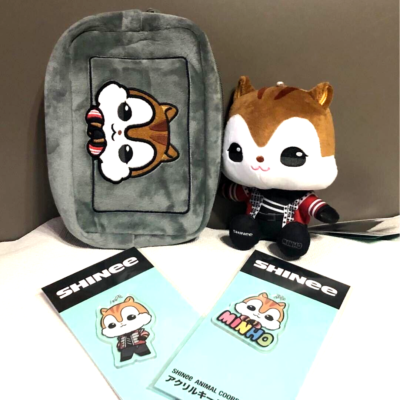 SHINee MINHO ANIMAL COORDY Acrylic Key Ring Pouch Osuwari Plush