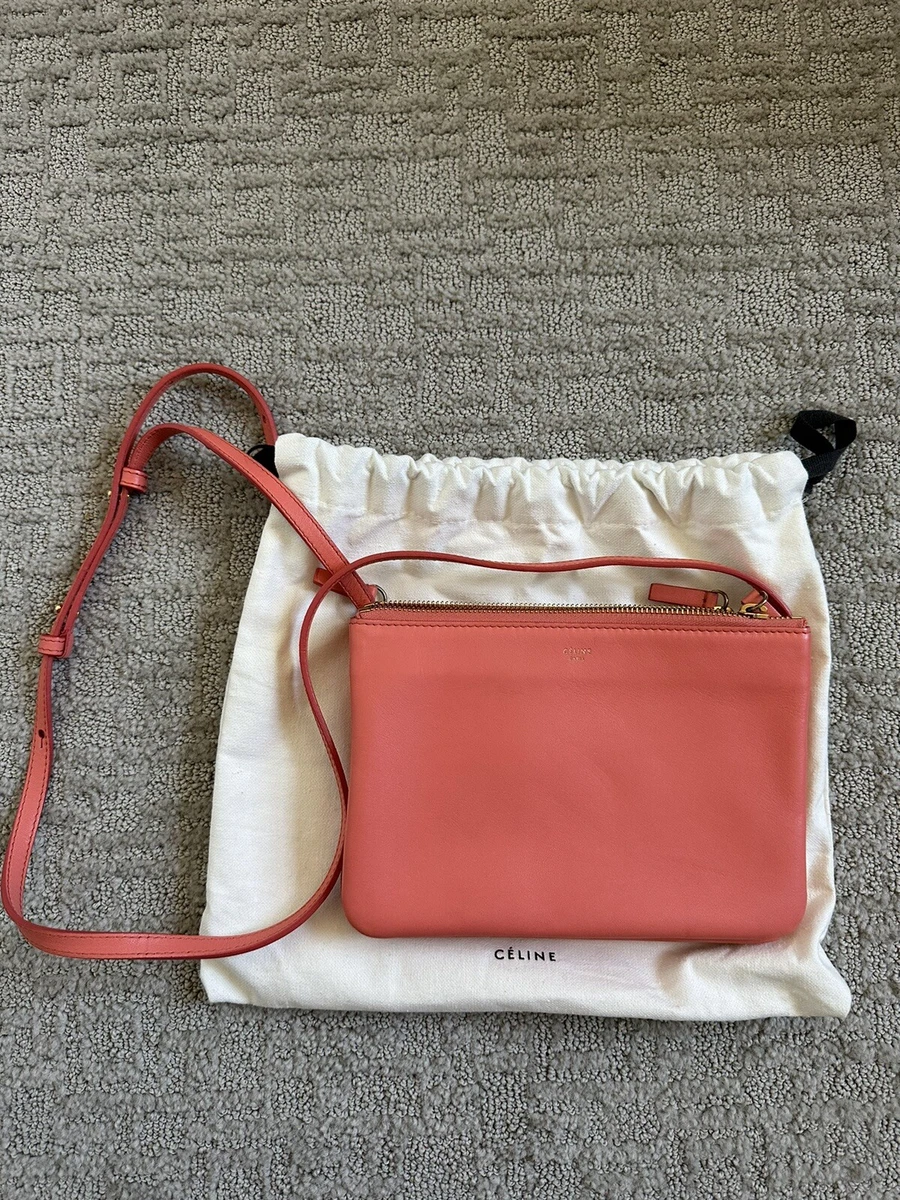 Celine Small Pouch On Strap in Pink