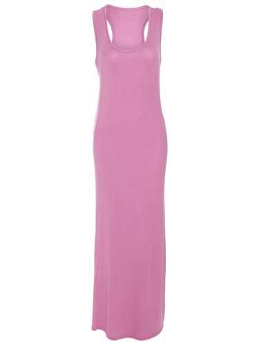 Damen langes Maxikleid Damen Stretch Body-Con ärmellos schlicht Rennweste - Bild 18 von 26