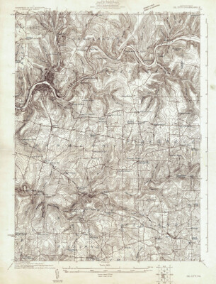 1922 Topo Map of Oil City Pennsylvania Quadrangle