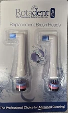 Rotadent Plus Hollow Tip Flat Replacement Brush Head, New, Plus Model Only 2pk