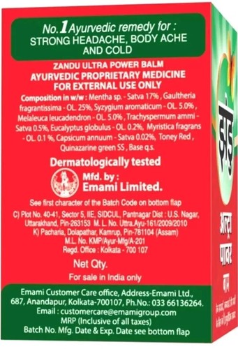 Zandu Ultra Power Ayurvedic Balm Herbal 50 ml Free Shipping UK seller - Picture 2 of 6