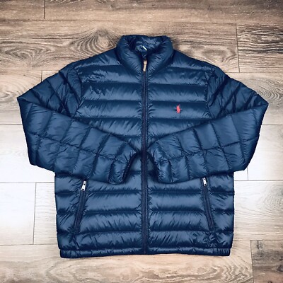Polo Ralph Lauren Men's Blue Lightweight Bleeker Down Jacket Polo Ralph Lauren Men's Blue Lightweight Bleeker Down Jacket