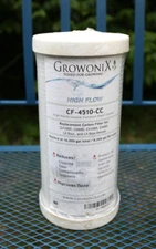 Growonix White Block Coconut Carbon Filter, CF-4510-CC, Sealed, High Flow, 4.5"