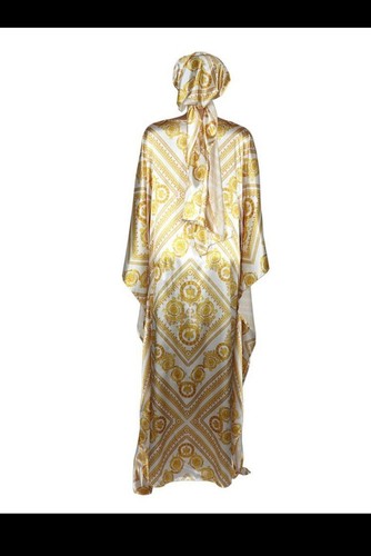 Beautiful Dress African Maxi Abaya Women Clothing Free Size With Scarf - Picture 2 of 2