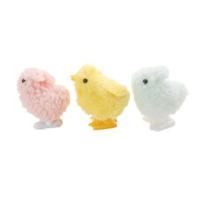 Easter Wind up Bunny Chick Toy Set of 3 Working Condition Pastel Pink Yellow Blu