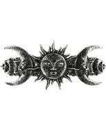 Restyle Sonne & Mond Sterne Gothic Punk Okkult Alternative Haarklammer Silber