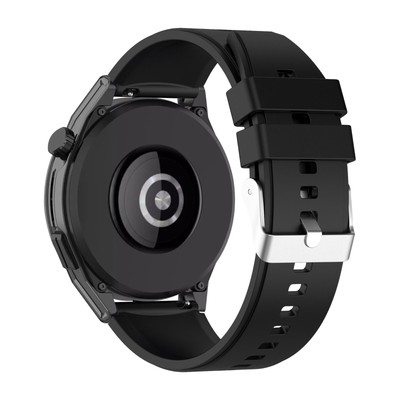 Huawei Watch GT Runner Strap Reinforced Silicone Silver Buckle Black