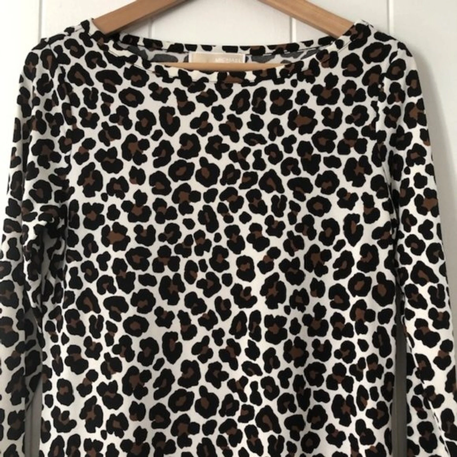 Abito donna Michael Kors petite savana gatto manica lunga stampa animalier piccolo