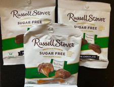 RUSSELL STOVER-Sugar Free CARAMEL /DARK Chocolate Candy 3 BAGS