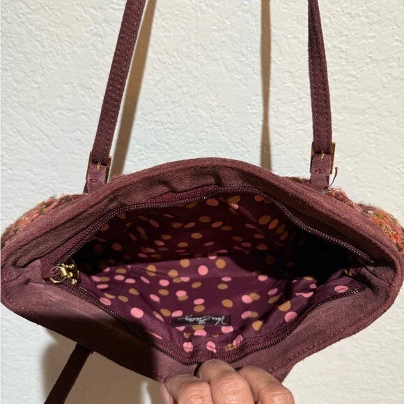 Bolso de Hombro Vera Bradley Marrón Texturizado con Acentos de Cuero Foto 3 de 4