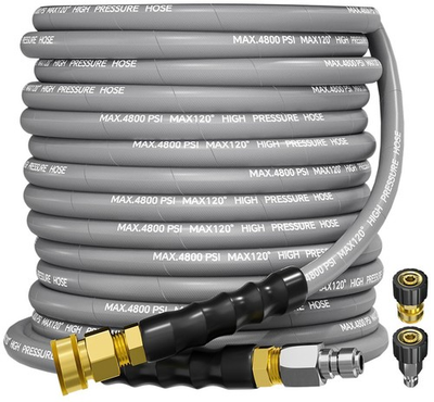 #ad TechSweepPro 3 8quot; 4800PSI Pressure Washer Hose 50FT with Swivel 50FT Gray $107.80