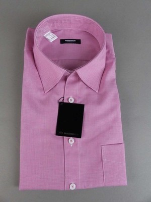 Walbusch Herren Hemd Gr. 44 | XL rot/pink kurzarm Comfort Freizeithemd (EB)