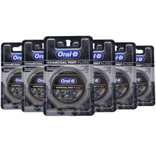 Box of 6x Oral-B Charcoal Mint Dental Floss, 54.6 YD (50m)