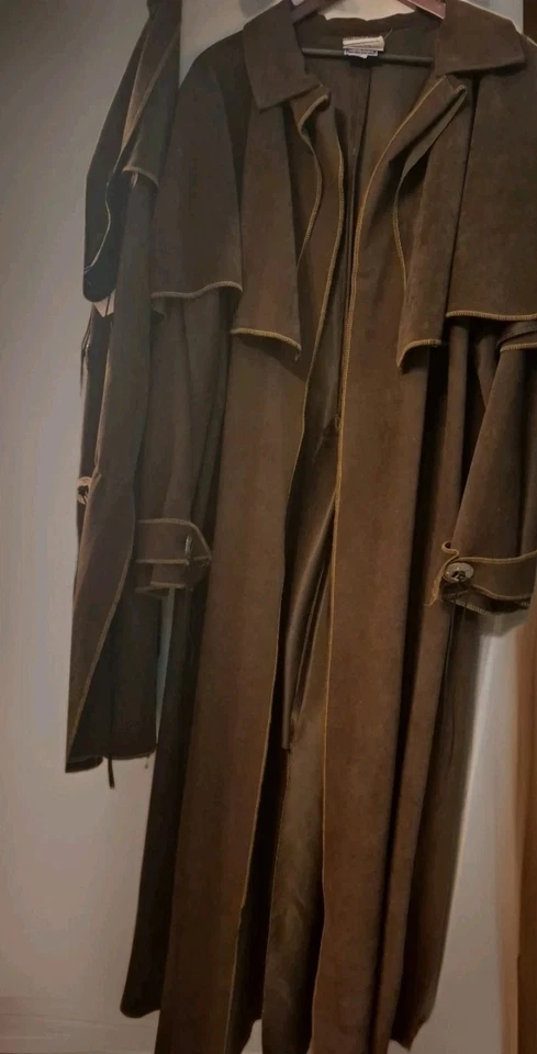 The Forum Cowboy Duster & Chaps Western Trench Coat Faux Suede  Costume L  - Image 4 of 4