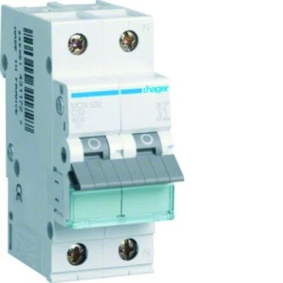 Hager LS-SCHALTER 1P+N 32A-C 6KA2PLE (MCN532) - Bild 1 von 2