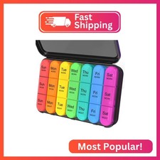 Daviky Pill Organizer 3 Times a Day, Daily Pill Box 7 Day, Weekly Cases Medicine