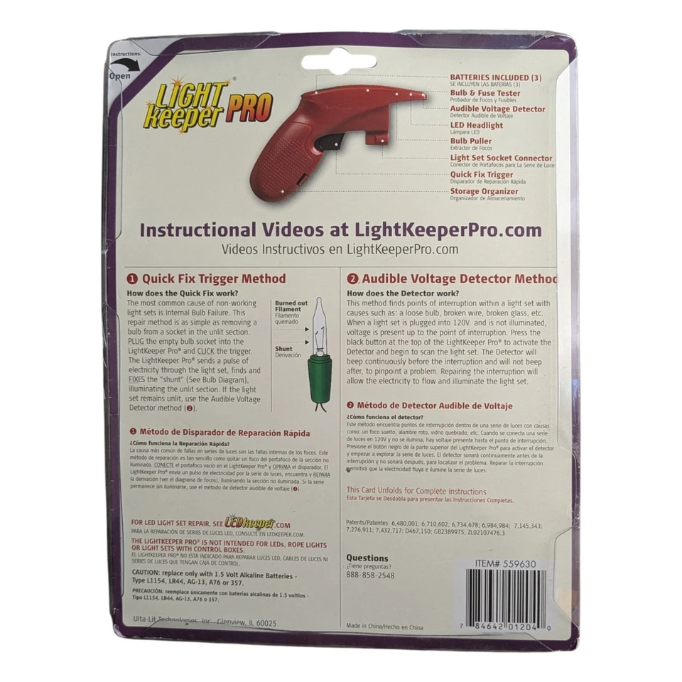 Light Keeper Pro Fix Tool Incandescent Lights Pre-Lit Trees Tested Light Up - Image 2 of 2