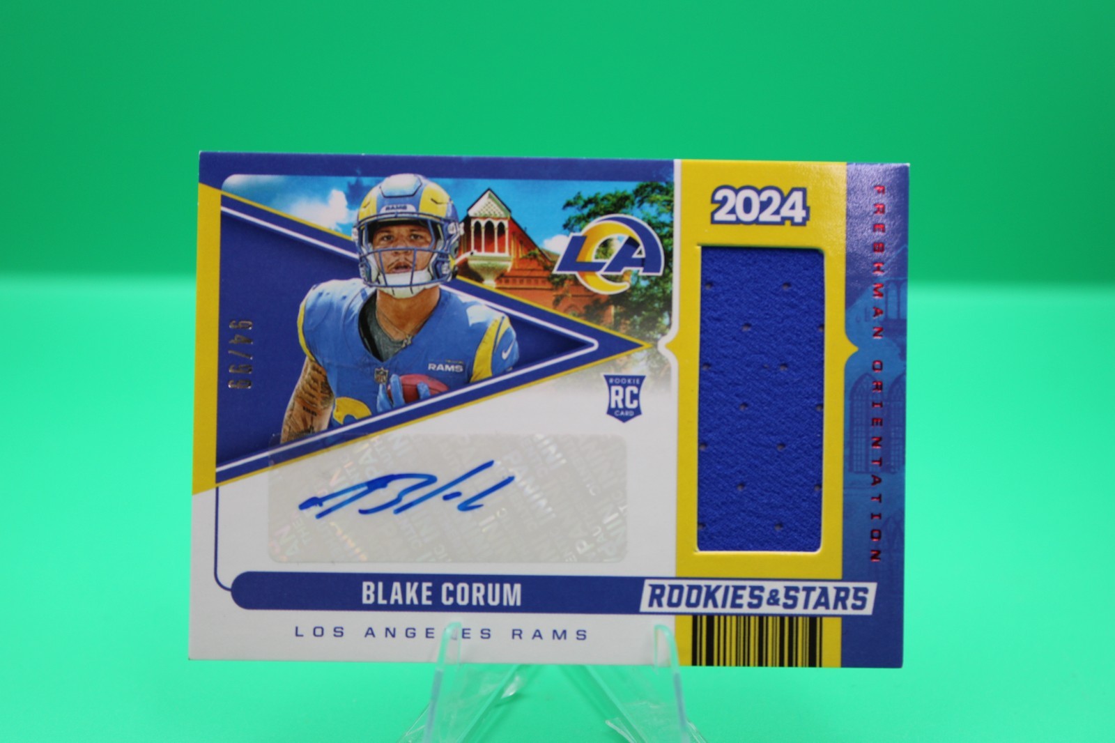 Blake Corum Panini Rookies & Stars Freshman Orientation Autograph Relics #FOBCM Base