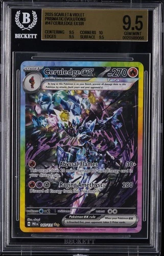 2025 SCARLET & VIOLET PRISMATIC EVOLUTIONS #147 CERULEDGE EX SIR BGS 9.5