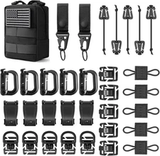 34 PCS Molle Accessories Kit for Tactical Backpack Belt Vest D-Ring Locking Gear